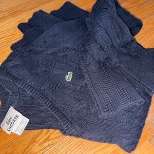 Vintage Lacoste Navy Ribbed V Neck Sweater Sz 38